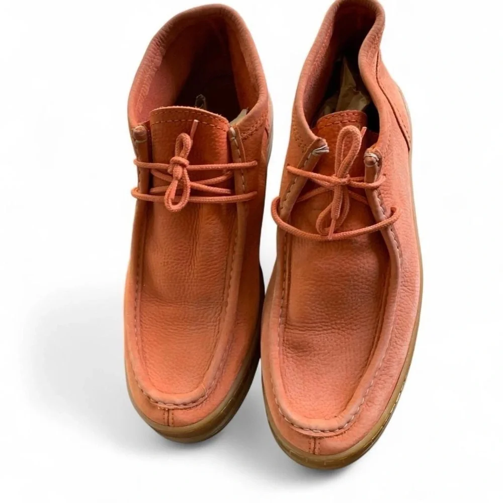 GBX vintage Y2K Men's Orange Leather suede moccasin chukka boots lace up size 12